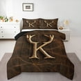 thumbnail image 1 of Castle Fairy Personalized Initial Alphabet K 3-Piece Full Size Comforter Sets for Teens Children,Wildlife Deer Bedding Comforter Set,Abstract Vintage Lightweight Bedding Sets,Luxury Bedroom Decor, 1 of 8