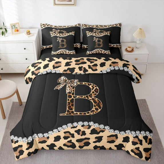 Castle Fairy Personalized Initial B Bedding Comforter Set,Bling Crystal King Bedding Sets
