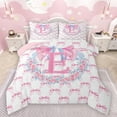 thumbnail image 1 of Castle Fairy 2-Piece Twin Size Comforter Set, Monogram Initial E and Bow Print, 1 of 8