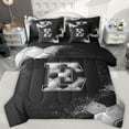 thumbnail image 1 of Castle Fairy Personalized Initial E Bedding Comforter Set 7 Pieces for Teens,Abstract Gradient Splash Full Bedding Set Lightweight,Geometric Hexagon Fitted Sheet Flat Sheet,Luxury Bedroom Decor, 1 of 8