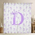 thumbnail image 1 of Castle Fairy Personalized Initial Girl Black Out Curtains,Kawaii Bowknot Curtains Pack of 2 (42x63 Each),Purple White Bedroom Curtains,Microfiber Bedroom Decor, 1 of 6