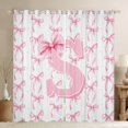 thumbnail image 1 of Castle Fairy Personalized Initial Girl Blackout Curtains Set of 2 (52x84 Each),Pink White Window Curtains,Cartoon Bowknot Curtains and Drapes,Luxury Bedroom Decor, 1 of 6