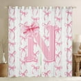 thumbnail image 1 of Castle Fairy Personalized Initial Girl Blackout Curtains Set of 2 (52x84 Each),Pink White Window Curtains,Cartoon Bowknot Curtains and Drapes,Luxury Bedroom Decor, 1 of 6