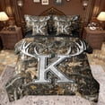 thumbnail image 1 of Castle Fairy Personalized Initial K Bedding Comforter Set 7-Piece for Teens Adults,Jungle Wildlife Deer King Bedding Sets,Vintage Tree Branches Ultra Soft Bed Sheets,Ultra Soft Home Decor,Reversible, 1 of 8