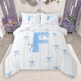 thumbnail image 1 of Castle Fairy Personalized Initial Letter F 3 Pieces Queen Comforter Set for Children Women Men,Bow Tie Stripes Ultra Soft Bedding Sets,Monogrammed Alphabet Bedding Comforter Set, 1 of 8