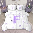 thumbnail image 1 of Castle Fairy Personalized Initial Letter F 7-Piece Twin Bedding Sets for Children Women Men,Bow Tie Stripes Bedding Comforter Set,Monogrammed Alphabet Breathable Sheet Sets,Breathable Home Decor, 1 of 8