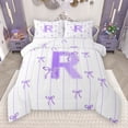thumbnail image 1 of Castle Fairy Personalized Initial Letter R 2Pcs Bedding Comforter Set for Children Women Men,Bow Tie Stripes Twin Comforter Sets,Monogrammed Alphabet Breathable Bedding Set,Breathable Home Decor, 1 of 8