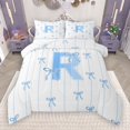 thumbnail image 1 of Castle Fairy Personalized Initial Letter R 3-Piece Full Size Comforter Sets for Children Women Men,Bow Tie Stripes Bedding Comforter Set,Monogrammed Alphabet Lightweight Bedding Sets, 1 of 8