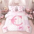thumbnail image 1 of Castle Fairy Personalized Initial Pink C Bedding Comforter Set,Bow Tie Full Bedding Set, 1 of 8