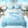 thumbnail image 1 of Castle Fairy Personalized Initial S Twin Bedding Sets 7-Piece for Boys Girls,Bling Splash Glitter Bedding Comforter Set Microfiber,Dreamy Princess Bow Breathable Sheet Sets,Super Cozy Room Decor, 1 of 8