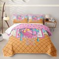 thumbnail image 1 of Castle Fairy Pink Basketball Bed Spread Queen,Ice Cream Drip Queen Coverlet Set,Blue Brown Yellow, 1 of 7