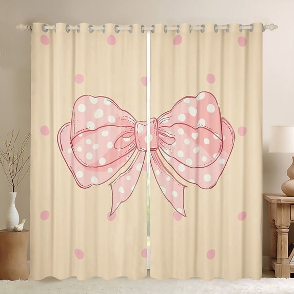 Castle Fairy Pink Blackout Curtains Set of 2 (52x84 Each),Cute Polka Dots Window Curtains
