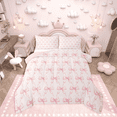 thumbnail image 1 of Castle Fairy Pink Bow Girl Full Comforter 3-Piece: Ribbon Bowtie (Lightweight), 1 of 8