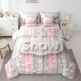 thumbnail image 1 of Castle Fairy 7-Piece King Bedding Set - Pink Xmas Snowflake, 1 of 8