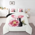 thumbnail image 1 of Castle Fairy Pink Fashion Queen Comforter Set,Romantic Flower Peony Bedding Comforter Set, 1 of 8