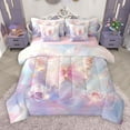 thumbnail image 1 of Castle Fairy Pink Golden Butterfly 7-Piece Twin Bedding Sets for Teens Women Men,Abstract Gradient Bedding Comforter Set,Floral Rose Breathable Sheet Sets,Breathable Home Decor, 1 of 8