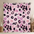 thumbnail image 1 of Castle Fairy Pink Leopard Print Girl Black Out Curtains,Old Fashion Dreamy Princess Curtains Pack of 2 (42x63 Each),Jungle Animal Cheetah Bedroom Curtains,Super Cozy Room Decor, 1 of 6