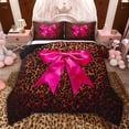 thumbnail image 1 of Castle Fairy Pink Ribbon Bow Full Size Comforter Sets,Abstract Cheetah Print Bedding Sets, 1 of 8