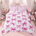 thumbnail image 1 of Castle Fairy Pink Ribbon Bow-Tie Twin Comforter Sets,Dreamy Bowknot Bedding Set, 1 of 8