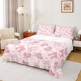 thumbnail image 1 of Castle Fairy 4-Piece King Sheet Set - Pink Rose Bow Girl Love Heart, 1 of 7