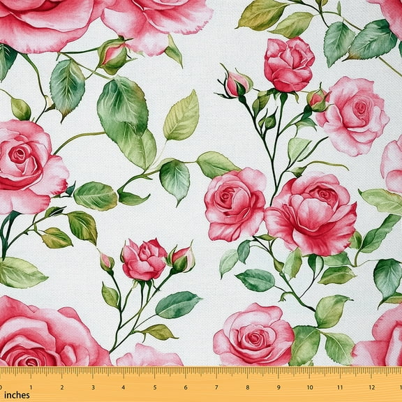 Castle Fairy Pink Rose Girl Fabric by the Yard 5 Yards,Romantic Flower Fabric for Sewing,Spring Graden Home Decor Fabric by the Yard,Super Cozy Room Decor