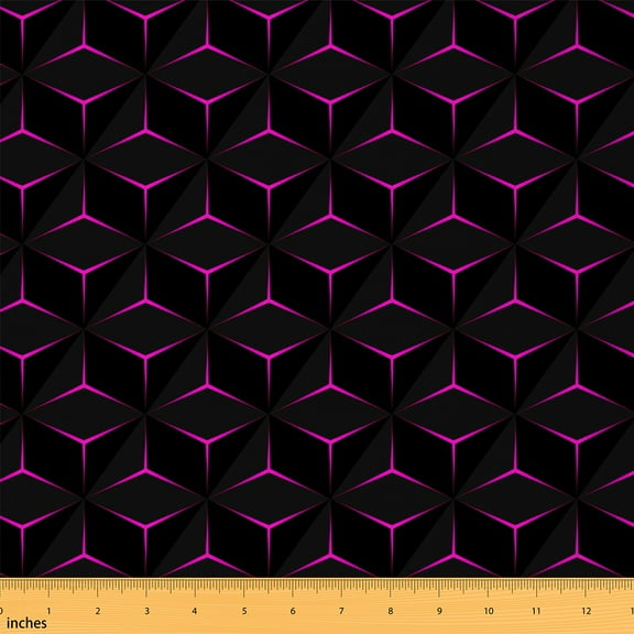 Castle Fairy Pink Stripes Fabric by the Yard 2 Yards,Geometric Lines Room Decor Fabric by the Yard,Abstract Gradient Sewing Fabric,Lightweight Room Decor