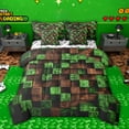 thumbnail image 1 of Castle Fairy Pixelated Miners Game Bedding Comforter Set,Abstract Full Bedding Set, 1 of 8