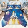 thumbnail image 1 of Castle Fairy Planet Rocket Queen Comforter Set,Cosmos Stars Print Bedding Comforter Set, 1 of 8