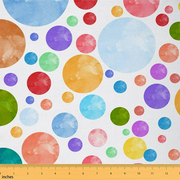 Castle Fairy Polka Dots Fabric by the Yard 1 Yard,Gradient Geometric Home Decor Fabric by the Yard,Colorful Circle Room Decor Fabric by the Yard,Ultra Soft Abstract Home Decor