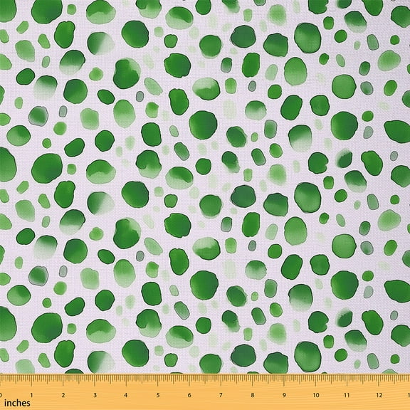 Castle Fairy Polka Dots Fabric by the Yard 1 Yard,Gradient Green Home Decor Fabric by the Yard,Abstract Geometric Room Decor Fabric by the Yard,Luxury Teenager Bedroom Decor