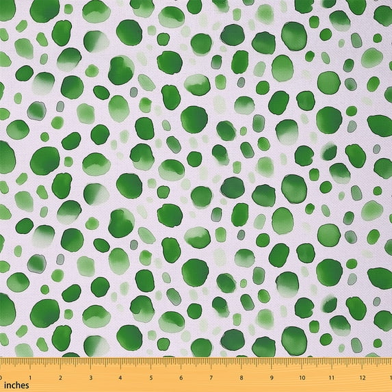 Castle Fairy Polka Dots Fabric by the Yard 1 Yard,Gradient Green Home Decor Fabric by the Yard,Abstract Geometric Room Decor Fabric by the Yard,Luxury Teenager Bedroom Decor