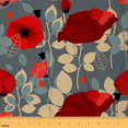 thumbnail image 1 of Castle Fairy Poppy Flower Fabric by the Yard 10 Yards,Blue Red Room Decor Fabric by the Yard,Spring Graden Fabric for Sewing,Ultra Soft Home Decor, 1 of 6