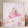 thumbnail image 1 of Castle Fairy Preppy Child Kawaii Rabbit Girl Black Out Curtains,Starry Sky Curtains Pack of 2 (42x63 Each),Dreamy Princess Bedroom Curtains,Super Cozy Room Decor, 1 of 6