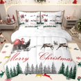 thumbnail image 1 of Castle Fairy Preppy Child Santa Claus Deer Bedding Comforter Set 7 Pieces,Merry Christmas Full Bedding Set Lightweight,Abstract Geometric Xmas Tree Fitted Sheet Flat Sheet,Microfiber Bedroom Decor, 1 of 8