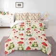 thumbnail image 1 of Castle Fairy Preppy Children Green Frog Twin Comforter Sets,Red Mushroom Bedding Set, 1 of 8