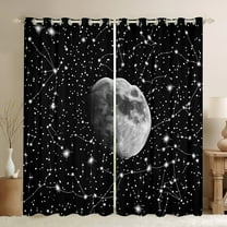 Castle Fairy Psychedelic Constellations Black Out Curtains for Female Men Women,Universe Galaxy Mooon Curtains Pack of 2 (42x63 Each),Starry Sky Bedroom Curtains,Ultra Soft Home Decor