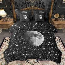 Castle Fairy Psychedelic Constellations Twin Bedding Sets 7-Piece for Female Men Women,Universe Galaxy Mooon Bedding Comforter Set Microfiber,Starry Sky Breathable Sheet Sets,Ultra Soft Home Decor