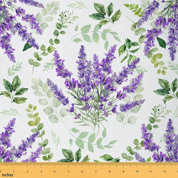 Castle Fairy Purple Lavender Fabric by the Yard 2 Yards for Teens,Spring Graden Room Decor Fabric by the Yard,Botanical Plants Sewing Fabric,Microfiber Bedroom Decor