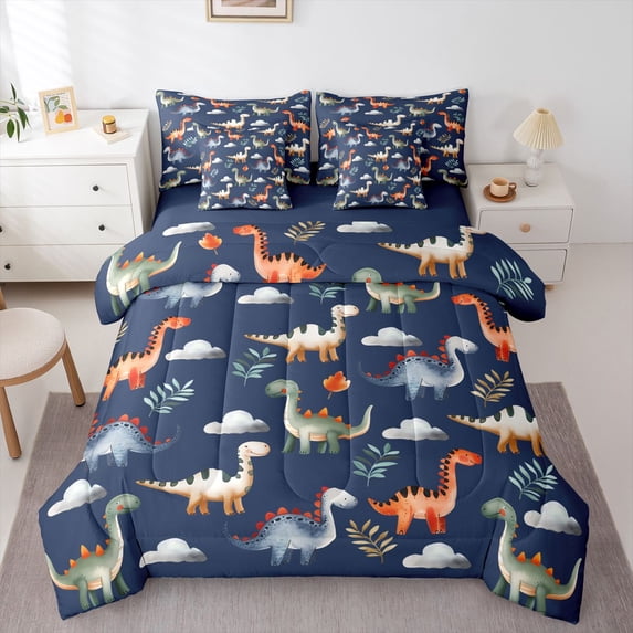 Castle Fairy Queen 7-Piece Cute Dinosaur Cartoon Wildlife Dino Bedding Set