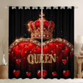 thumbnail image 1 of Castle Fairy Queen Crown Girl Black Out Curtains,Bling Gold Glitter Curtains Pack of 2 (42x63 Each),Sparkling Red Crystal Bedroom Curtains,Ultra Soft Home Decor, 1 of 6