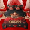 thumbnail image 1 of Castle Fairy Queen Crown Girl Twin Bedding Sets 7-Piece,Bling Gold Glitter Bedding Comforter Set Microfiber,Sparkling Red Crystal Breathable Sheet Sets,Ultra Soft Home Decor,Reversible, 1 of 8