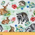thumbnail image 1 of Castle Fairy Raccoonc Deer Rabbit Fabric by the Yard 2 Yard,Chic Flower Sewing Fabric,Floral Animal Home Decor Fabric by the Yard,Breathable Cartoon Home Decor, 1 of 6