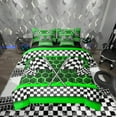 thumbnail image 1 of Castle Fairy Racing Car 7 Pieces Bedding Comforter Set for Teens,Geometric Plaid Full Bedding Set Lightweight,Abstract Honeycomb Fitted Sheet Flat Sheet,Ultra Soft Home Decor, 1 of 8