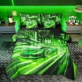 thumbnail image 1 of Castle Fairy Racing Car Twin Bedding Sets for Kids Teens,Black Green Bedding Comforter Set, 1 of 8