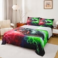 thumbnail image 1 of Castle Fairy Racing Car Twin Sheet Sets for Kids Teenagers,Red Green Lightning Bedding, 1 of 7