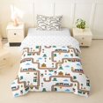 thumbnail image 1 of Castle Fairy Railway Map Twin Bedding for Kids, Town Signal Print Duvet Cover Set for Bedroom, Brown Yellow Blue,2pcs,No Comforter, 1 of 6