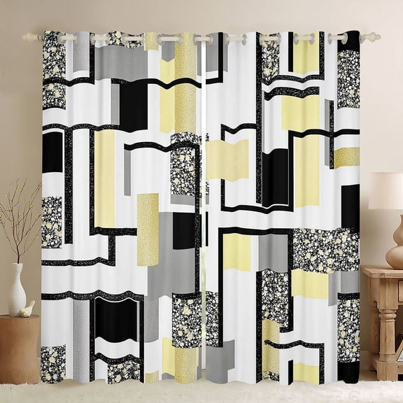 Castle Fairy Rectangle Black Out Curtains,Geometric Curtains Pack of 2 (42x63 Each)