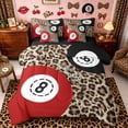 thumbnail image 1 of Castle Fairy Red Billiards Twin Bedding 7-Piece, Vintage Leopard Print Bedding Comforter Set, Brown Red White,Black Reversible, 1 of 7