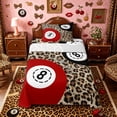 thumbnail image 1 of Castle Fairy Red Billiards Twin Sheets 3pcs, Vintage Leopard Print Bedding, Brown Red White,1 Fitted Sheet, 1 Flat Sheet and 1 Pillowcase, 1 of 6