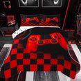 thumbnail image 1 of Castle Fairy Red Gamepads Bedding Comforter Set 2pcs for Boys Girls,Geometric Plaid Grid Twin Comforter Sets Microfiber,Video Game Breathable Bedding Set,Ultra Soft Home Decor,Reversible, 1 of 8